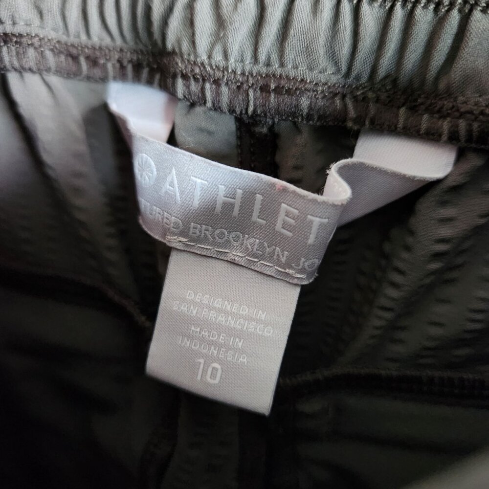 Athleta Pants 10 Green Women's Textured Brooklyn Jogger Pant Seersucker - Picture 6 of 11